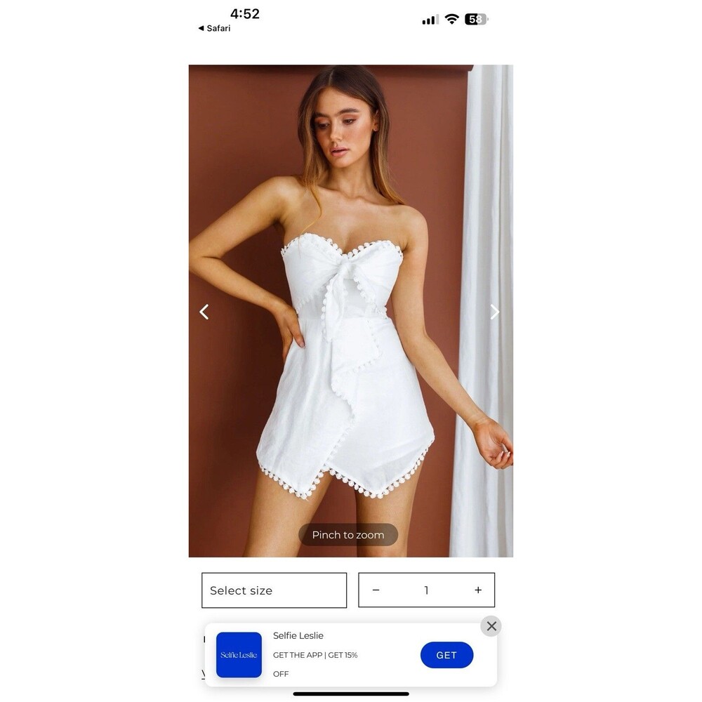 Selfie Leslie MIKI TIE-KNOT BUST SKORT ROMPER WHITE